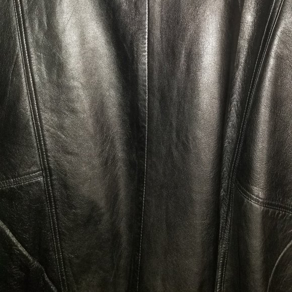 Genuine Leather Jacket Lined vtg American Born Black Leather Coat with Lining - Picture 9 of 16